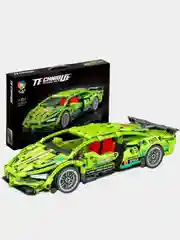 Зеленый конструктор-техник "Technique Car" с инерционным механизмом