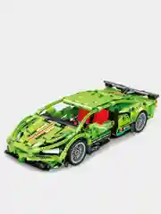 Зеленый конструктор-техник "Technique Car" с инерционным механизмом