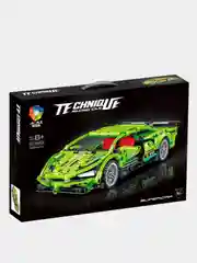 Зеленый конструктор-техник "Technique Car" с инерционным механизмом