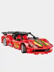 Красный конструктор-техник "Technique Car" с инерционным механизмом