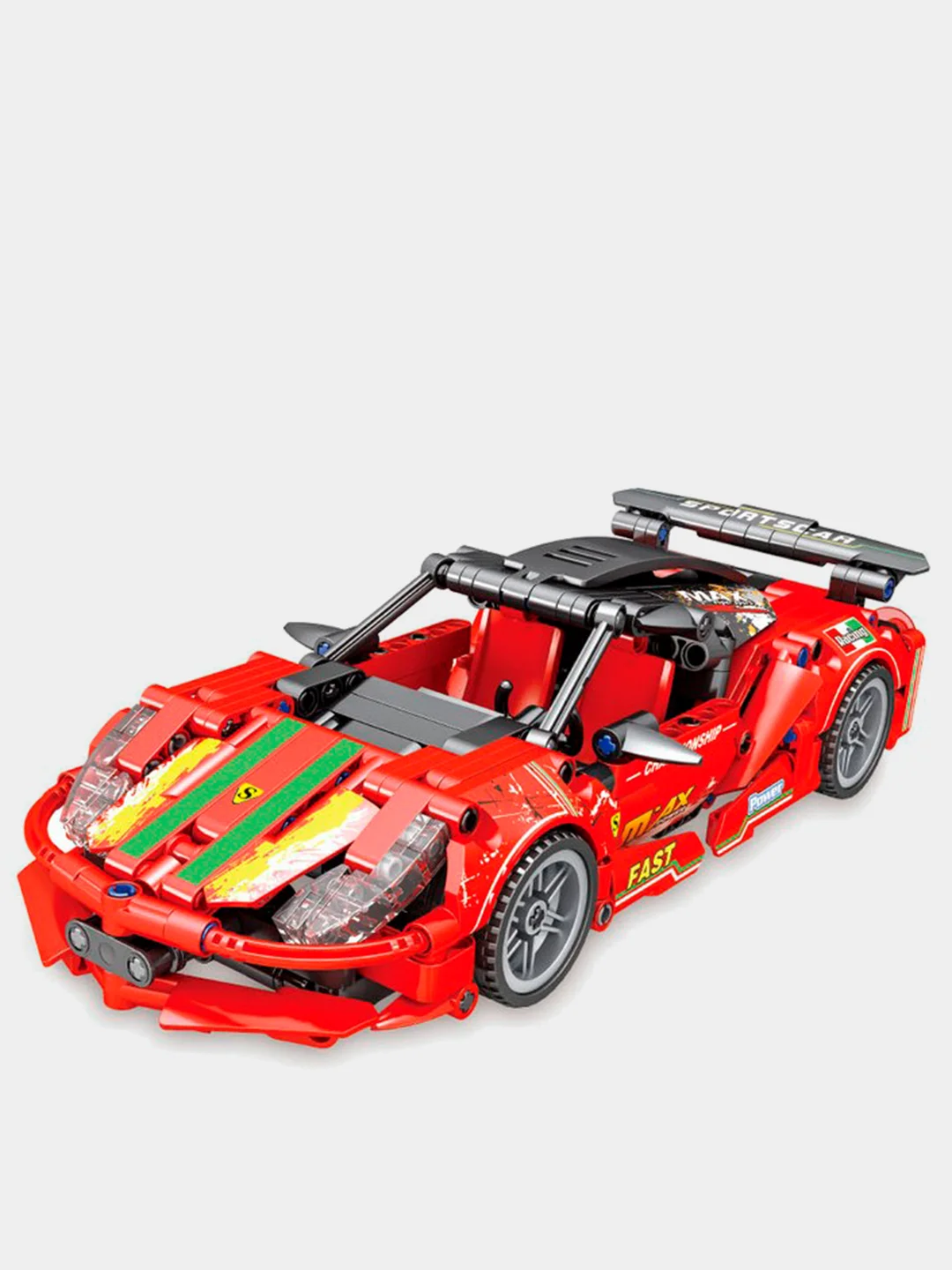 Красный конструктор-техник "Technique Car" с инерционным механизмом