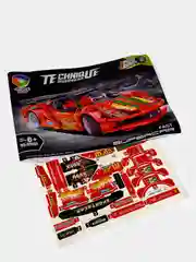 Красный конструктор-техник "Technique Car" с инерционным механизмом