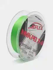 Салатовый плетеный шнур Reflex Микро Х4  леска для мормышинга и микроджига