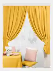 Желтый шторы кухонные, 2 штуки, с подхватами, 136*180 см, канвас, для кухни, дома, дачи, Altali