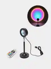 Угольный ночник-светильник с пультом, USB, LED, RGB, фоновая подсветка на 16 цветов, лампа закат