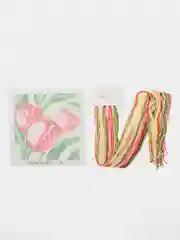 Кораллово-розовый набор для вышивания крестом, 20 х 20 см