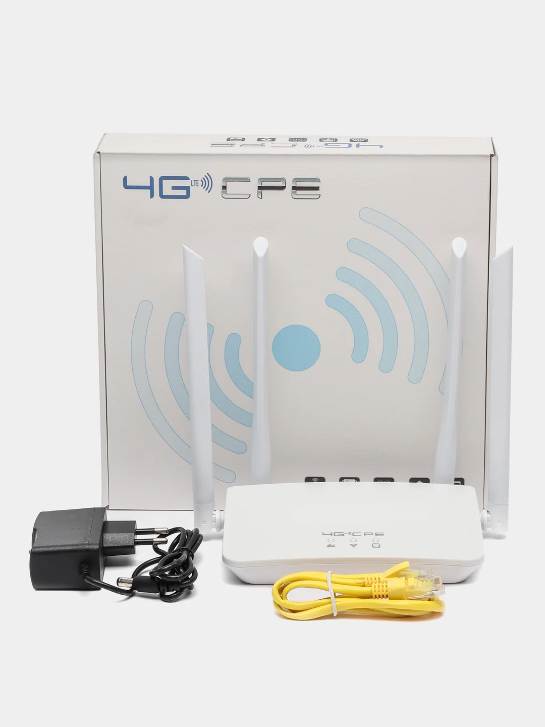 Белый wi-fi Роутер со встроенным модемом 3G/4G (LTE) Wi-Fi, Слот для SIM-карты