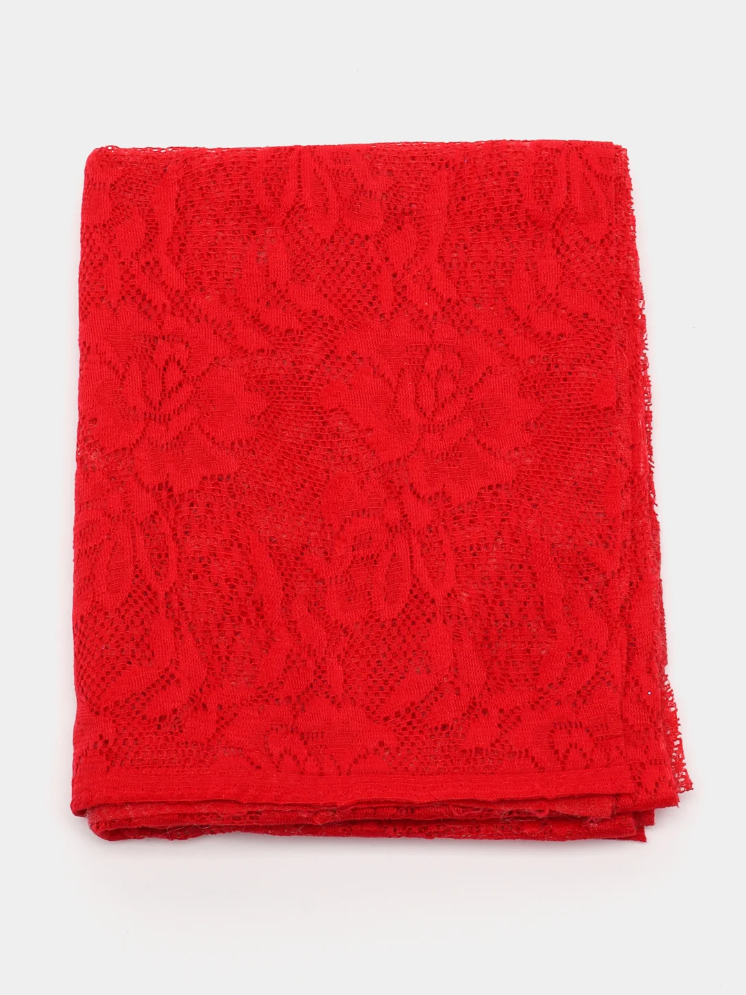 Красный гипюр, кружево стрейч. Размер 30 / 140-150 см