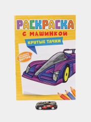 Раскраска для мальчиков с машинкой в комплекте, 195х275 мм 8 листов. Проф-Пресс