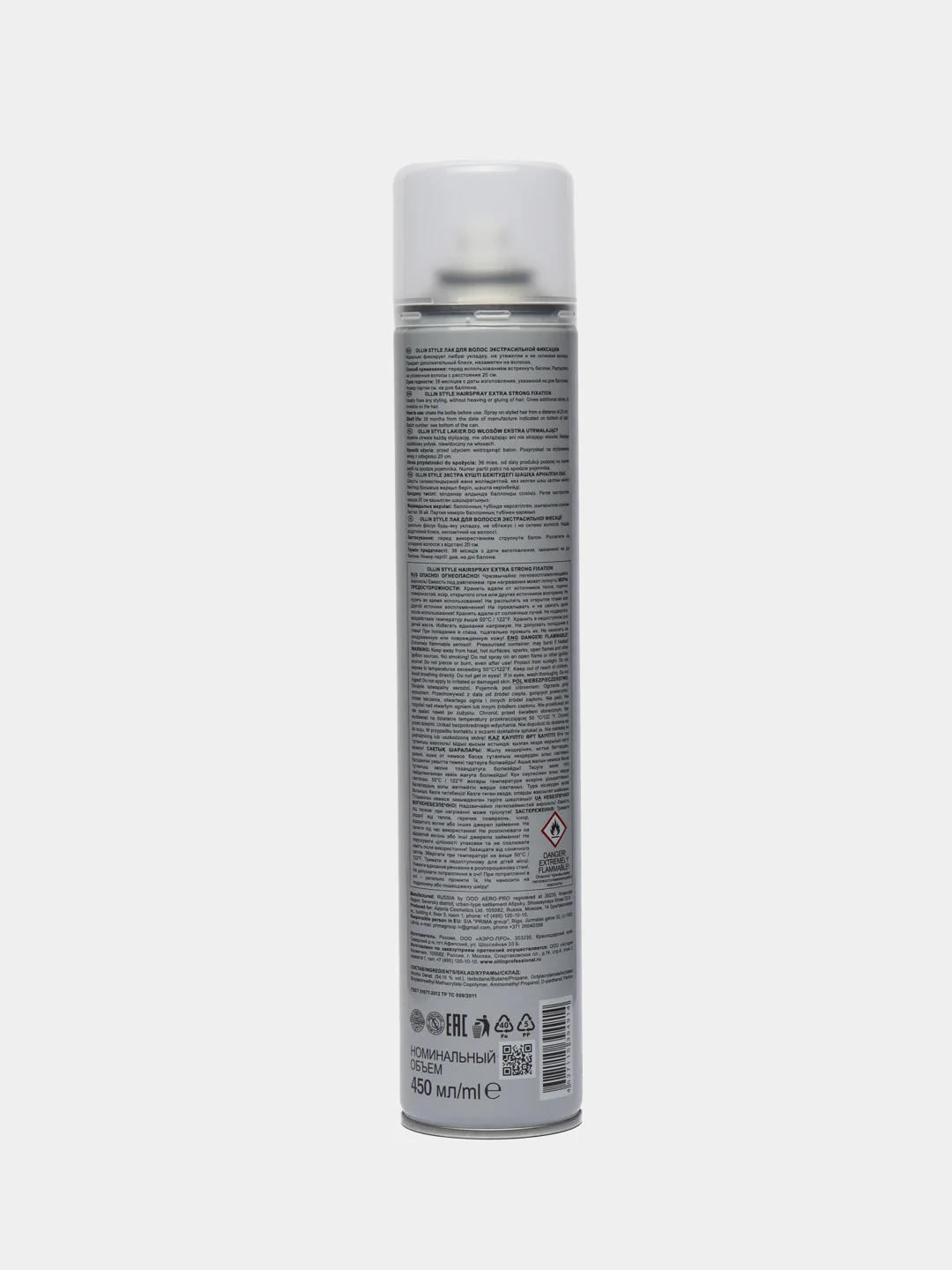 Лак для волос экстрасильной фиксации OLLIN PROFESSIONAL 450 мл