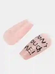 Молочный накладные ногти с дизайном, 24 штуки + клей