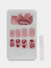 Алый накладные ногти с дизайном френч, 24 штуки
