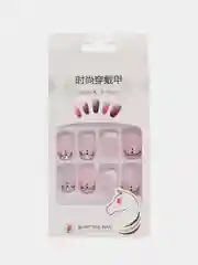 Карамельный накладные ногти с дизайном френч, 24 штуки