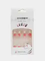 Кораллово-розовый накладные ногти с дизайном френч, 24 штуки