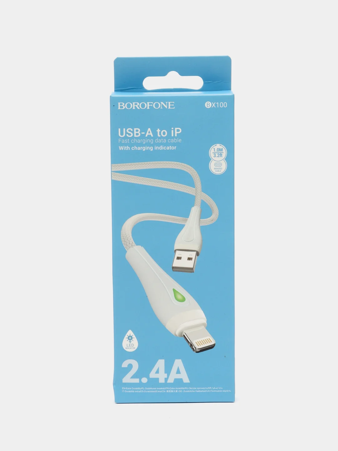 Белый кабель BOROFONE BX100, Micro-USB, Type-C, Lightning, для Android и iPhone, 3 вида, 1 м