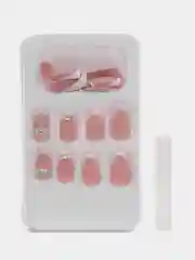 Конфетный накладные ногти с дизайном френч, 24 штуки