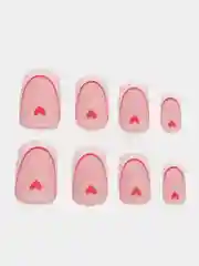 Фуксия накладные ногти с дизайном френч, 24 штуки