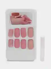 Пастельно-коралловый накладные ногти с дизайном, 24 штуки + клей