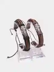 Карамельный мужской кожаный браслет, 17 видов
