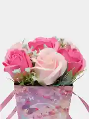 Серебряный букет из вспененного мыла , подарок на Новый год маме,сестре,коллеге ,подарочный набор