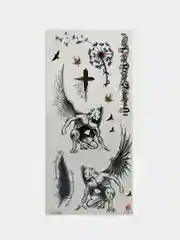 Коралловый временная переводная татуировка 19х9 см