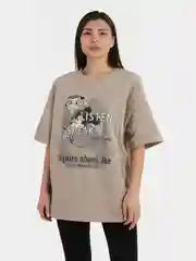 Песочный хаки футболка женская оверсайз