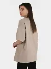 Песочный хаки футболка женская оверсайз