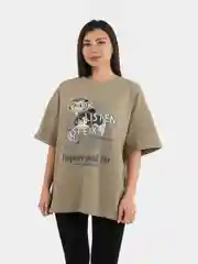 Хаки футболка женская оверсайз