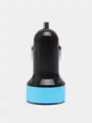 Голубой разветвитель прикуривателя, автомобильное зарядное устройство, 2 USB порта, вольтметр
