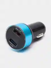 Голубой разветвитель прикуривателя, автомобильное зарядное устройство, 2 USB порта, вольтметр