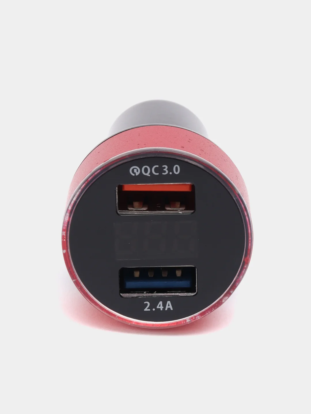 Красный разветвитель прикуривателя, автомобильное зарядное устройство, 2 USB порта, вольтметр