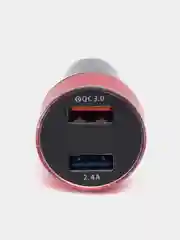 Красный разветвитель прикуривателя, автомобильное зарядное устройство, 2 USB порта, вольтметр