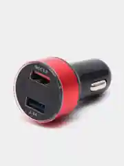 Красный разветвитель прикуривателя, автомобильное зарядное устройство, 2 USB порта, вольтметр
