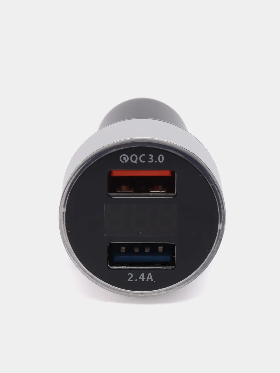 Серый разветвитель прикуривателя, автомобильное зарядное устройство, 2 USB порта, вольтметр