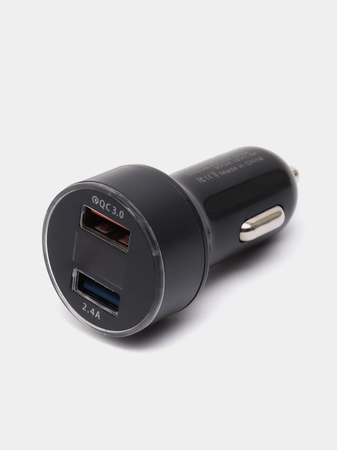 Серый разветвитель прикуривателя, автомобильное зарядное устройство, 2 USB порта, вольтметр