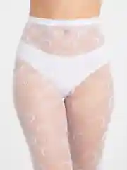 Молочный колготки капроновые в сетку