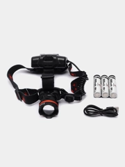 Фонарь аккумуляторный налобный FA-XQ233-P90, ZOOM, micro USB