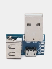 Гнездо USBA + штекер USBA + гнездо micro-USB на плате