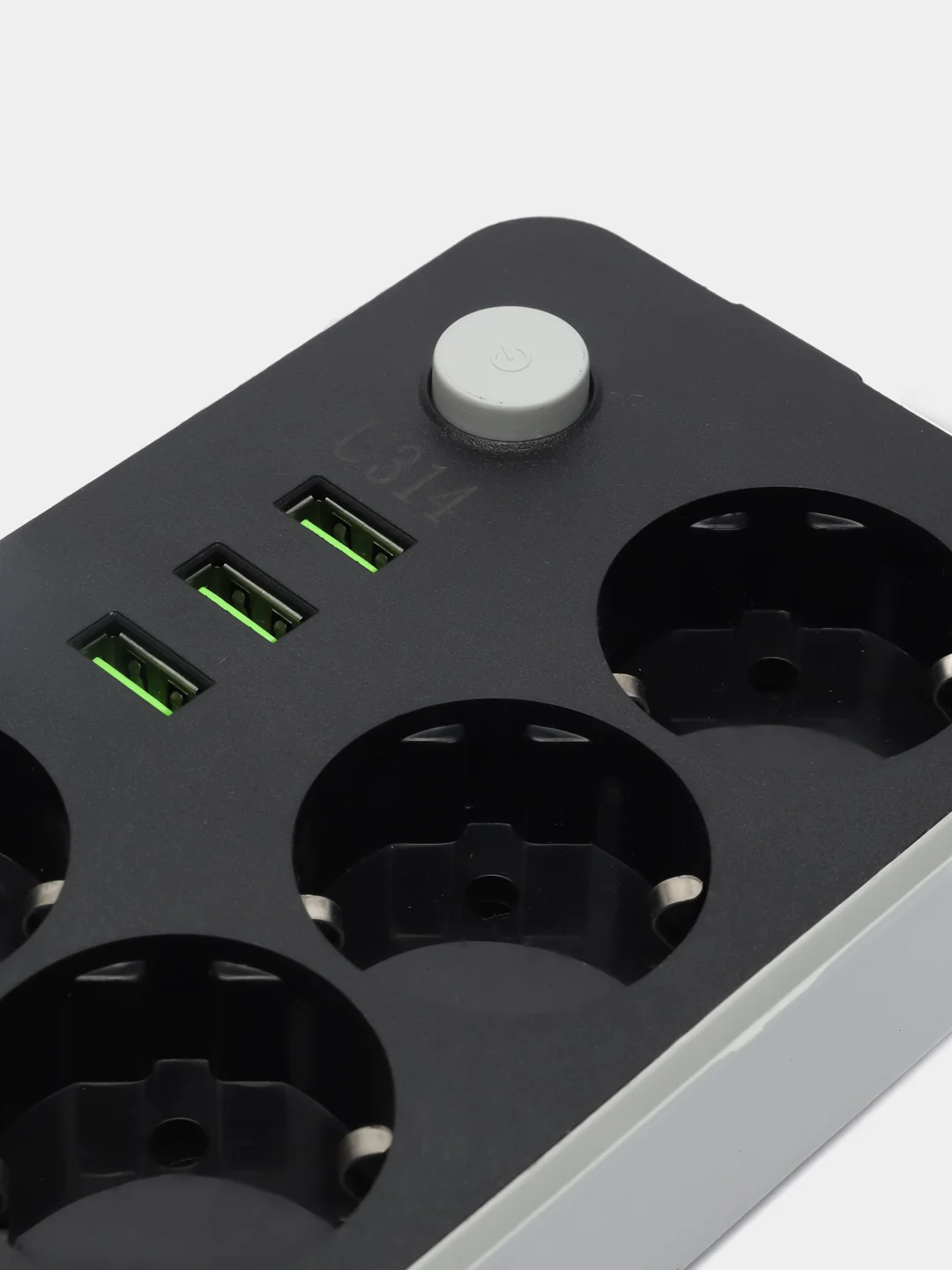 Хром удлинитель с USB разъёмами 2 метра, сетевой фильтр с заземлением на 7 разъемов