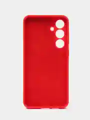 Красный чехол для Samsung  S24, S24 Plus, S24 Ultra с бархатом внутри