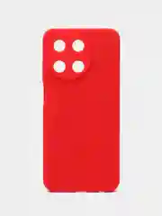 Красный чехол накладка Realme 11 4G с бархатом внутри, не впитывающий загрязнения.  Soft-touch