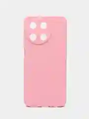 Розовый чехол накладка Realme 11 4G с бархатом внутри, не впитывающий загрязнения.  Soft-touch