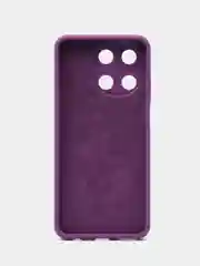 Фиолетовый чехол накладка Realme 11 4G с бархатом внутри, не впитывающий загрязнения.  Soft-touch