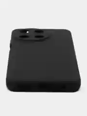 Черный чехол накладка Realme 11 4G с бархатом внутри, не впитывающий загрязнения.  Soft-touch
