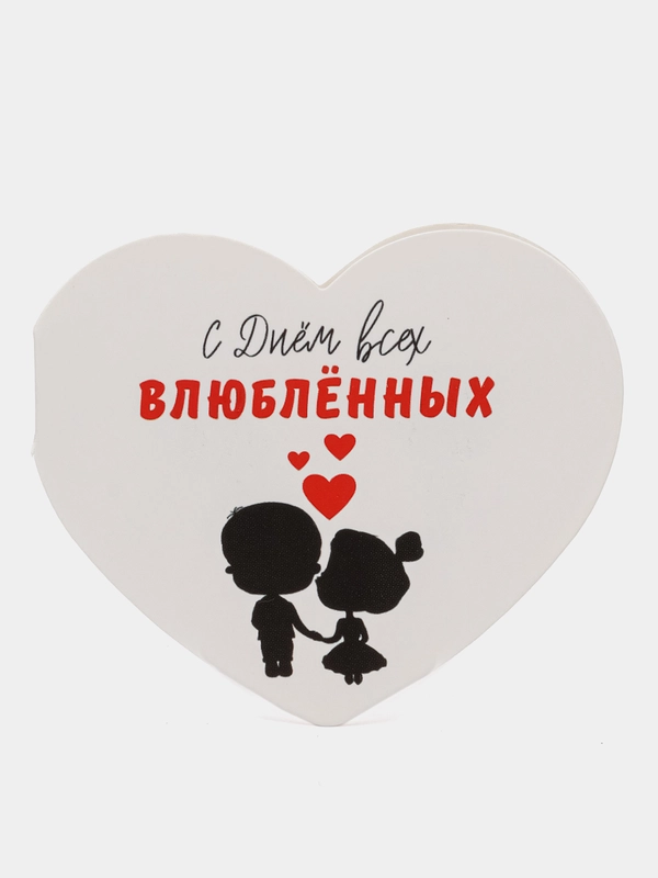 Валентинка двойная Безумно люблю,  7 х 6 см