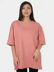 Розовый футболка женская, оверсайз, удлиненная