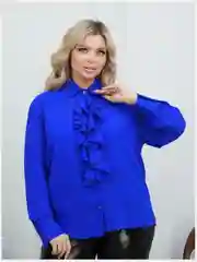 Синий блузка женская, большие размеры