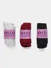 Черный носки женские с ионами серебра Syltan, подарочный набор 3 пары с ручкой в коробке