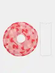 Кораллово-розовый китайский фонарик -шар цветной с рисунком для оформления праздника 20см, 25см, 30см, 40см