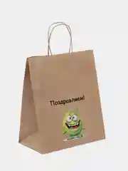 Лайм подарочный пакет, крафтовый, бумажный, 28см 24 см 14 см